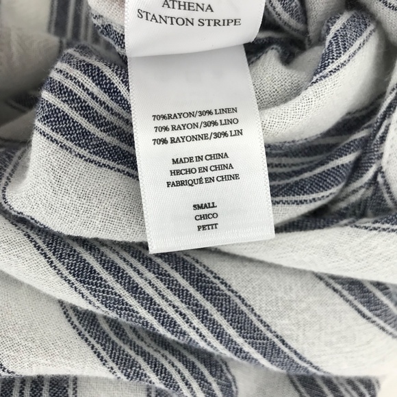 Rails Athena Stanton Striped Cropped V-Neck Wrap Top Size S Short Ruffle Sleeve - Picture 9 of 9